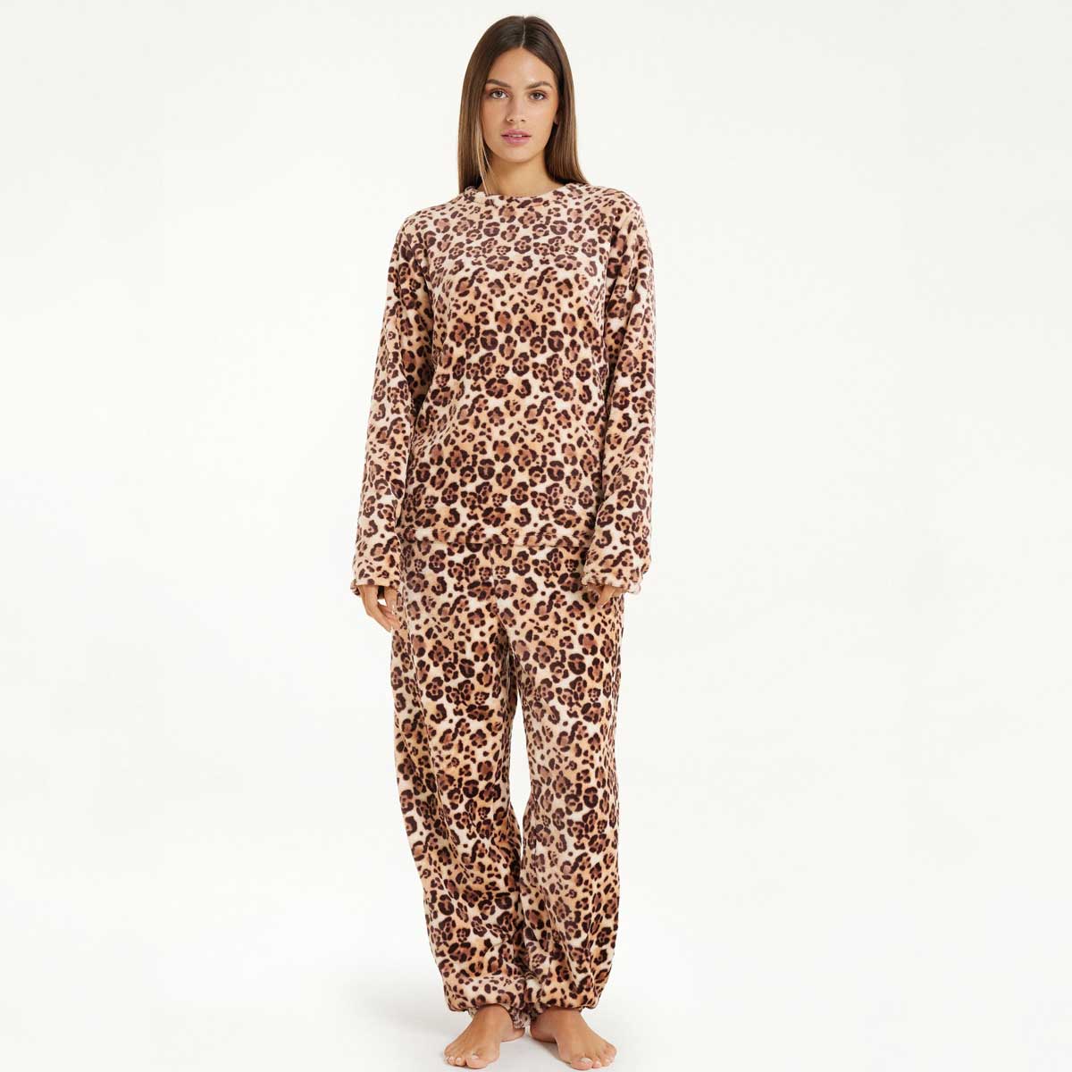 pigiama lungo leopardato