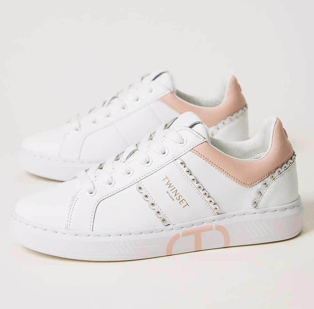 Sneakers bianche e rosa