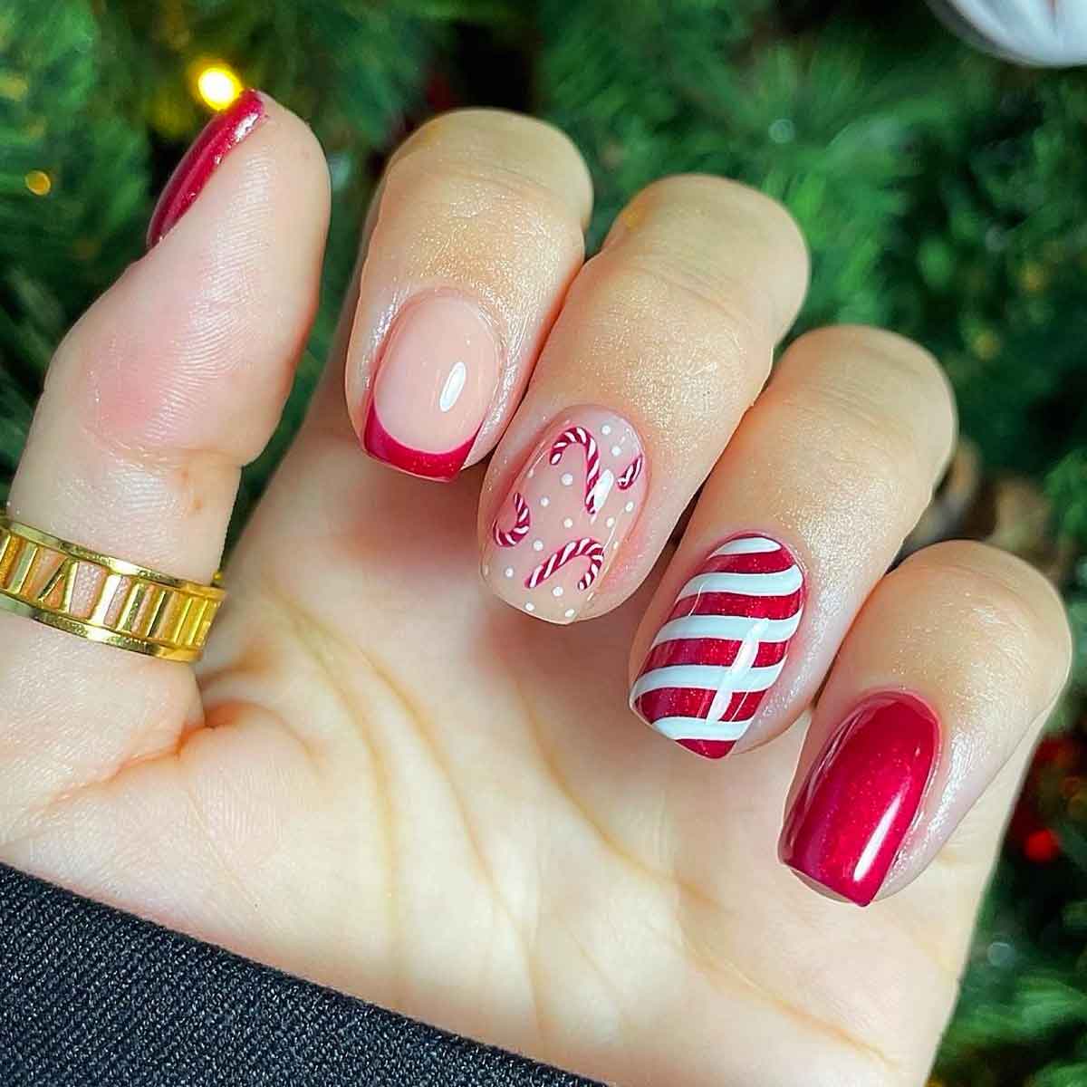 Nail art natalizia unghie gel