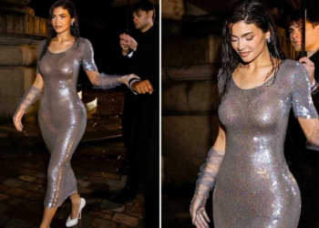 Kylie Jenner incanta con abito a sirena di paillettes