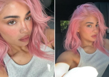 Kylie Jenner capelli rosa bubble-gum