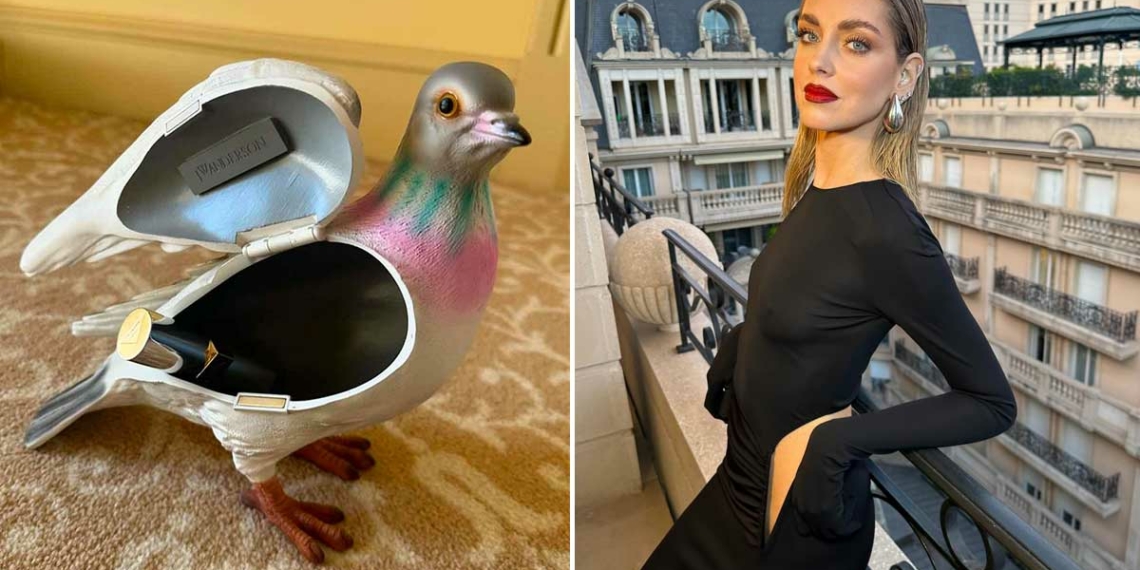 Chiara Ferragni borsa piccione